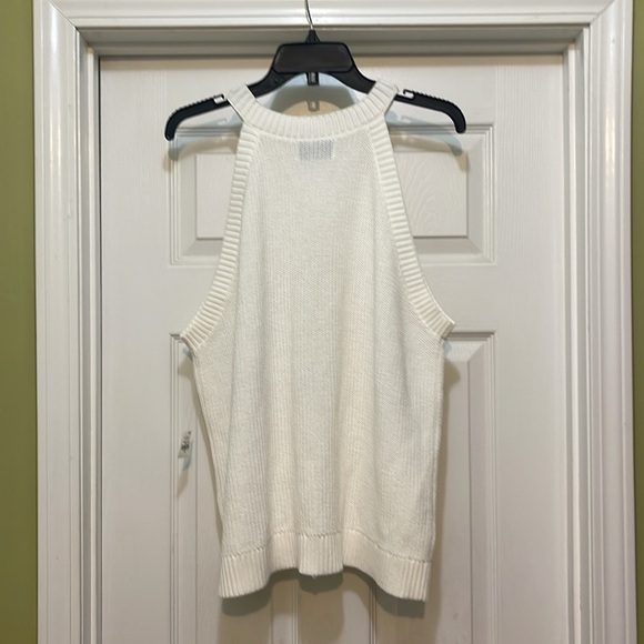 Old Navy - NWT sleeveless shaker- stitch tank white knit pullover - size 2X - Picture 2 of 5